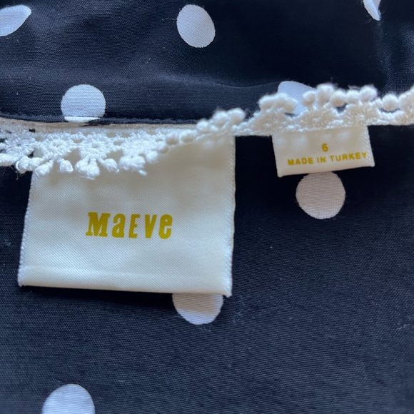 Anthropologie Maeve Canna Polka Dot Tie Waist Flutter Kimono Sleeve Blouse 6 - Picture 14 of 15